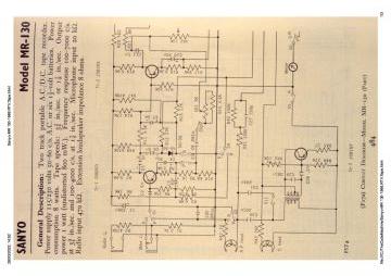 Sanyo MR 130 schematic circuit diagram